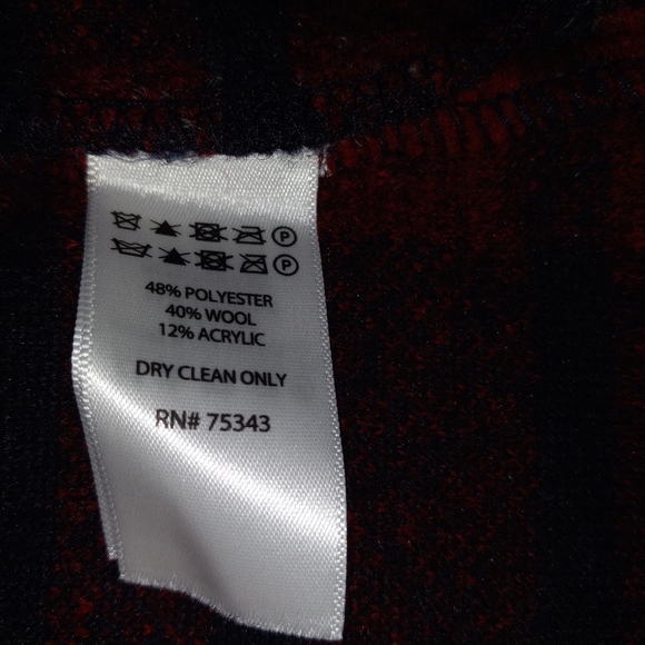 Max Studio Plaid Wool Blend Duster Size Medium - Picture 4 of 5